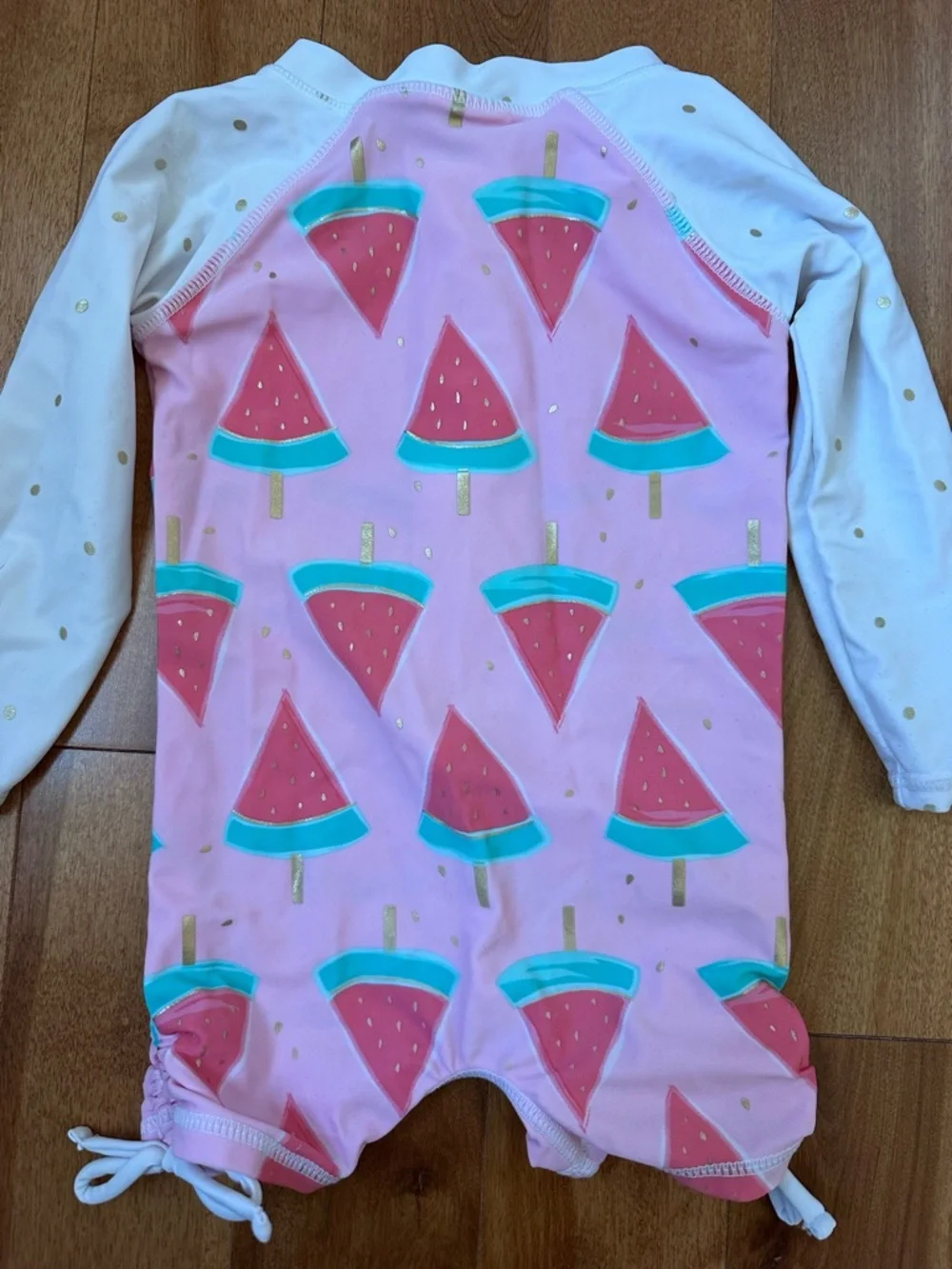 Snapper Rock Pink Watermelon Zip Front Rashguard One-Piece - Picture 3 of 3